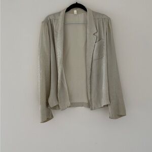 Lightweight Vintage Cream Blazer with Black Stripes